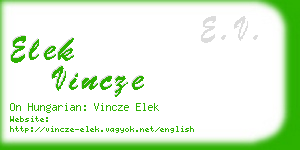 elek vincze business card